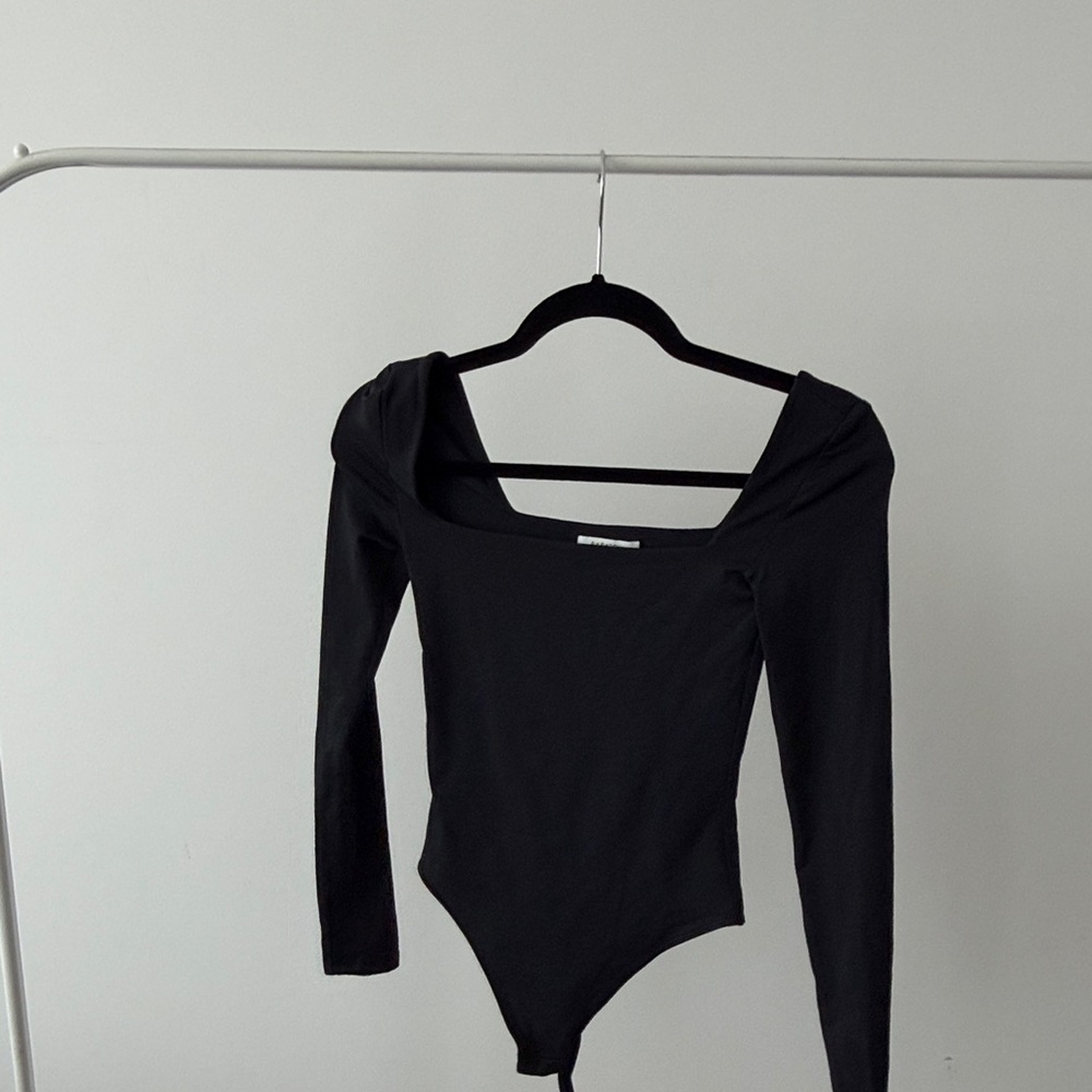 Elegant Black Long Sleeve Bodysuit
